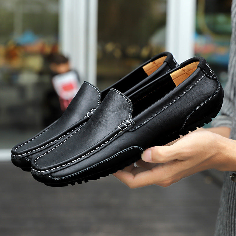 New Men's Korean Style Large Size Leather Shoes