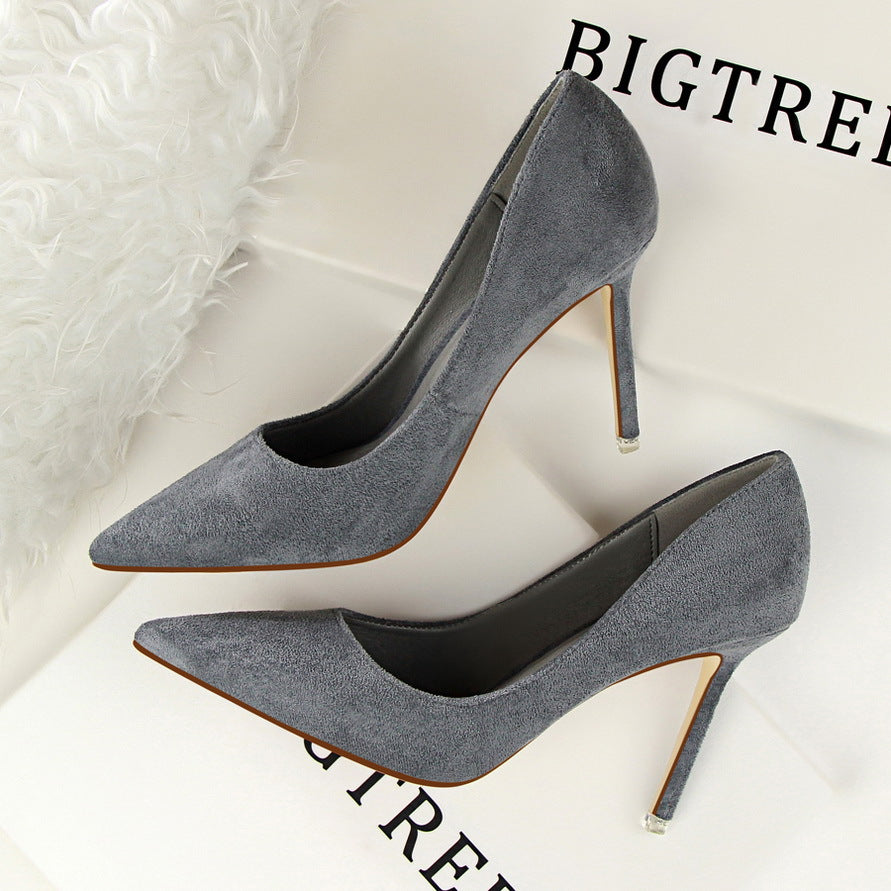 Women's Shallow Mouth Pointed Toe Suede Sexy Women's Shoes