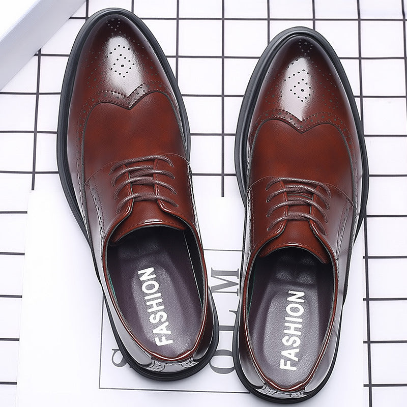 Trendy Men's Business British Formal Korean Leather Shoes