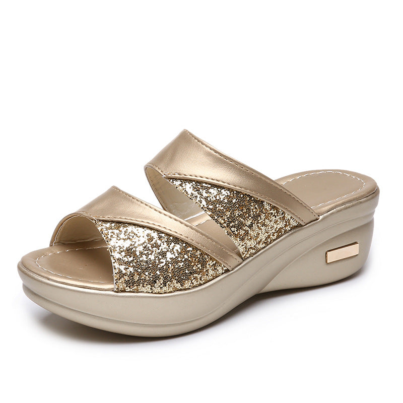 Women's Summer Fashionable Platform Wedge Peep-toe Sandals