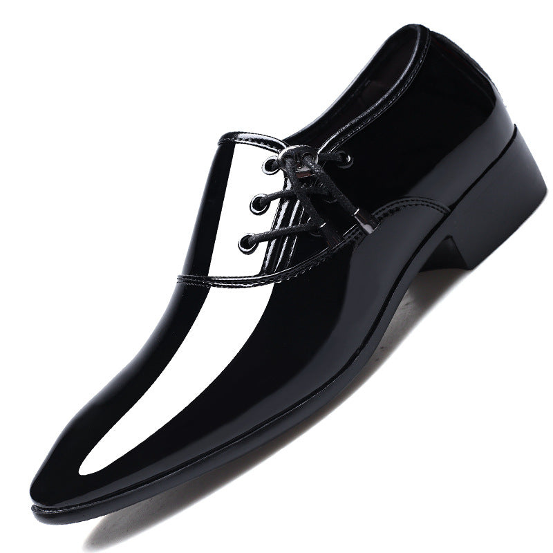 Zapatos de cuero de talla grande brillantes formales de negocios para hombres