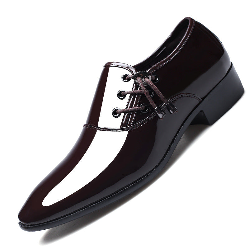 Men's Pointed Business Formal Glossy Large Size Leather Shoes