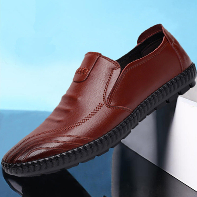 Men's Autumn Hollow Korean Style Versatile One Leather Shoes