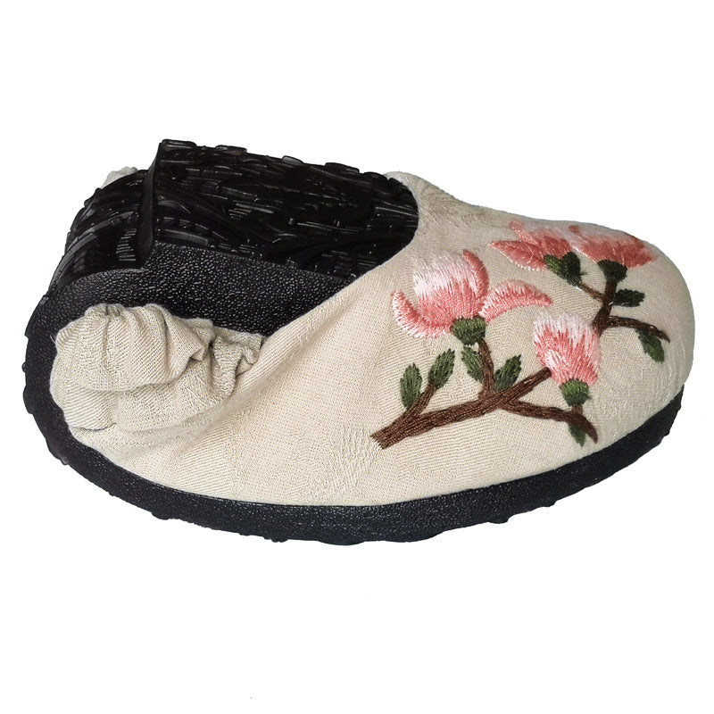 Zapatos de lona diferentes zapatos de mujer bordados con parte inferior de jalea de primavera