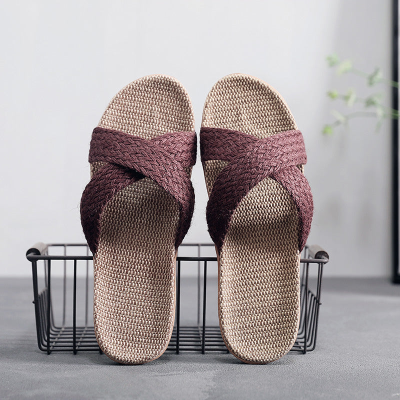 Women's & Men's And Summer Indoor Breathable Cotton Couples House Slippers