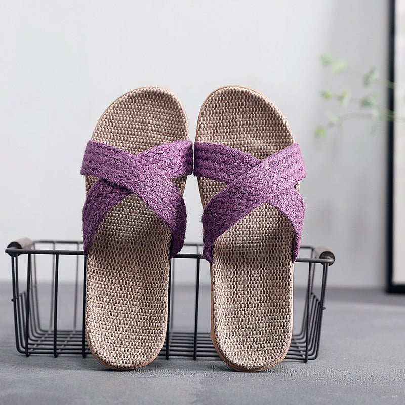 Women's & Men's And Summer Indoor Breathable Cotton Couples House Slippers