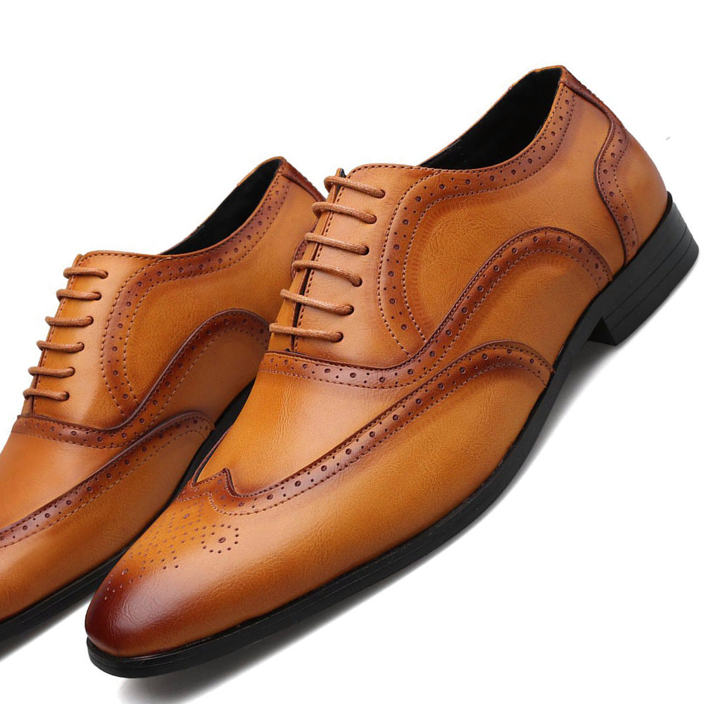 Men's Plus Size Formal Wear Fashion Brogue Leather Shoes