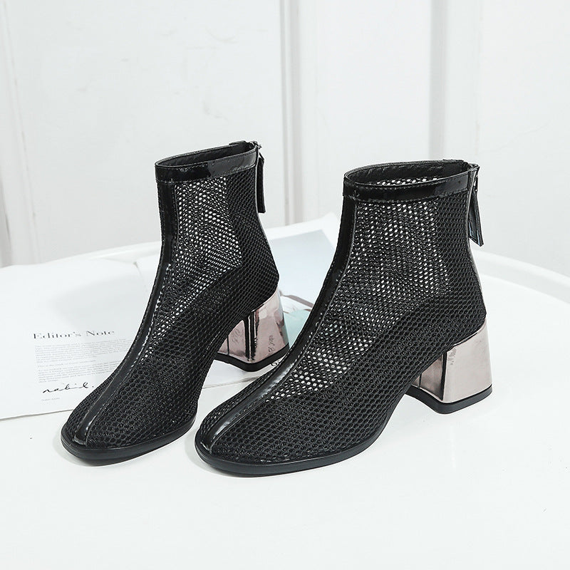 Women's Spring Chunky Fashion Roman Style Mesh Sandals