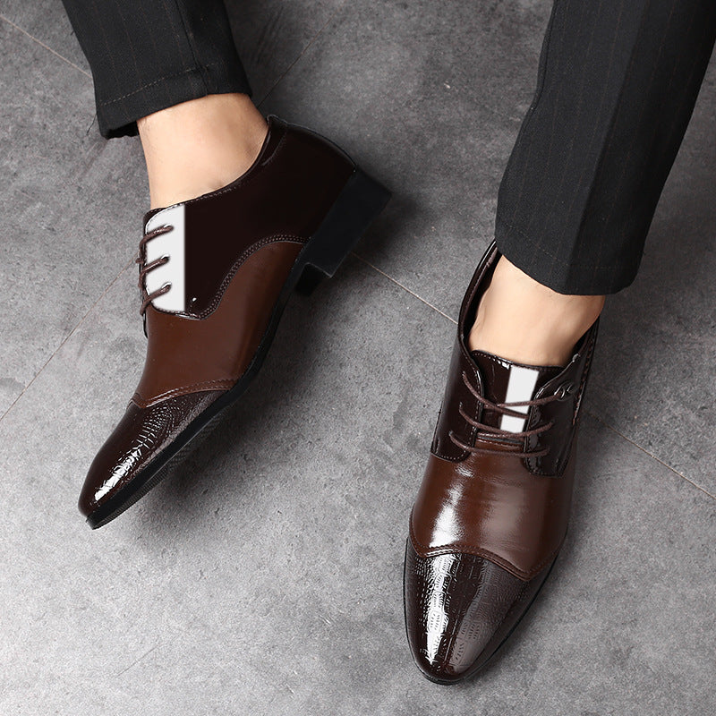 Zapatos de cuero con cordones formales de negocios de talla grande para hombre