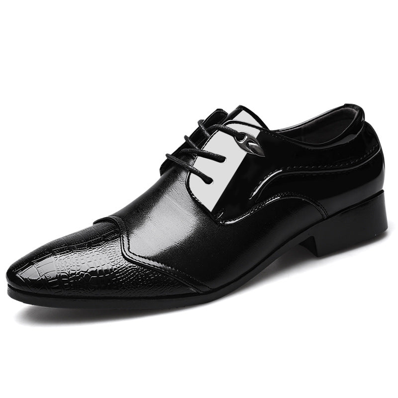 Zapatos de cuero con cordones formales de negocios de talla grande para hombre