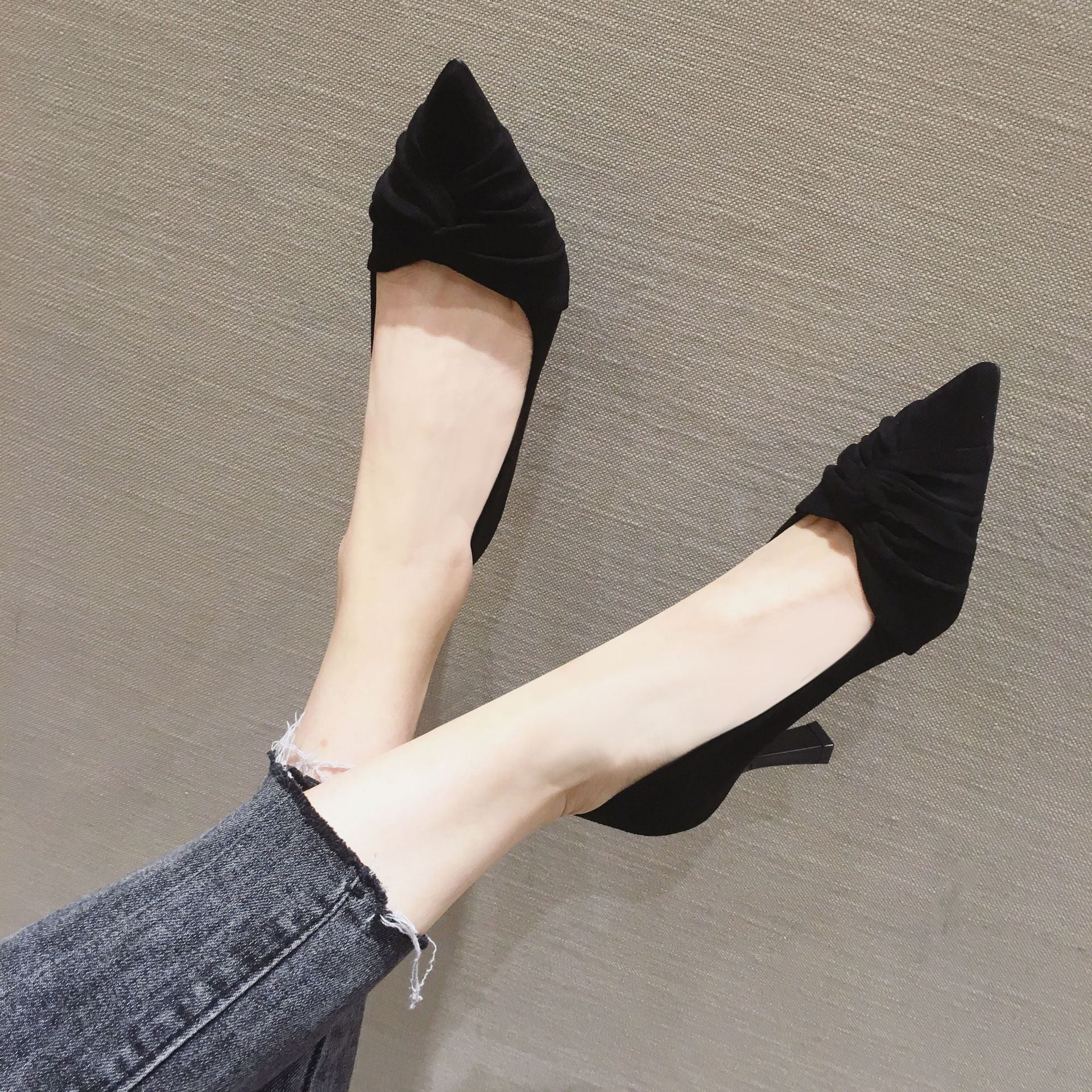 Elegant Stiletto Suede Pumps Tip High Women's Shoes