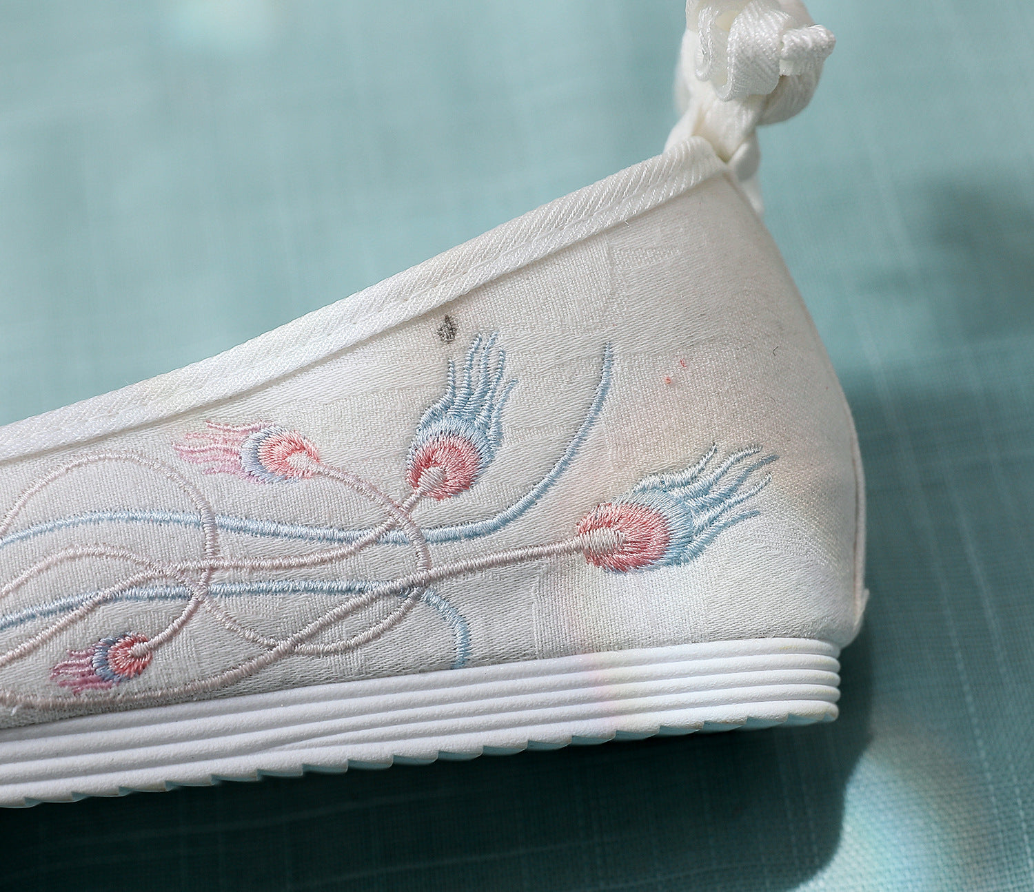 Plantilla de 3cm lazo antiguo con cordones hasta los dedos del pie-arriba-zapatos de lona bordados