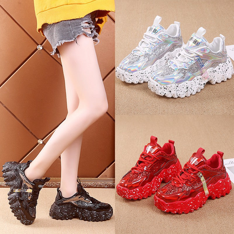 Damen Dad Spring Korean Große Welle Turnschuhe