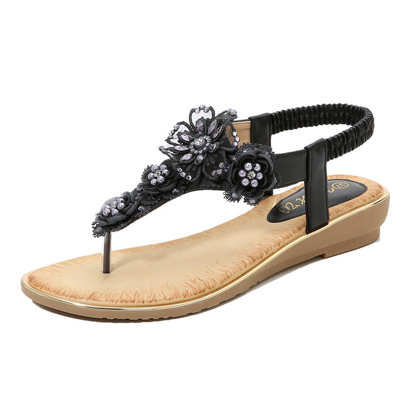 Women's Flip-flops Elastic Open Toe Flat Sandals