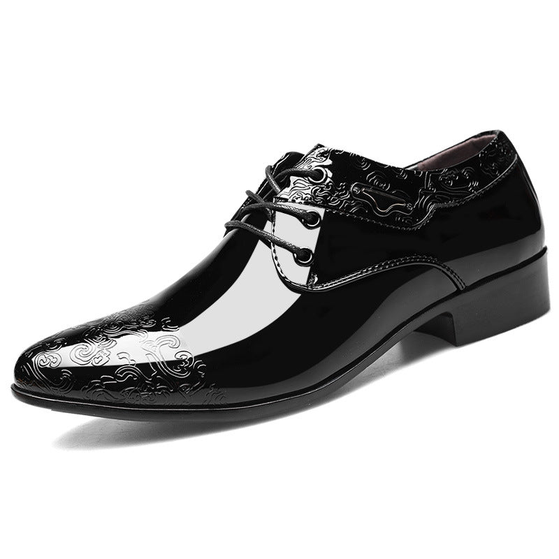 Zapatos de cuero de talla grande de moda Formal de negocios brillantes para hombres