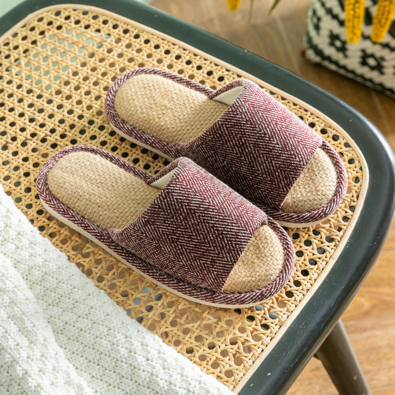 Women's Cotton And Linen Summer Household Mute Interior Slippers