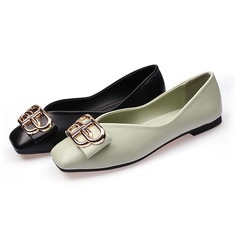 Flat Bottom Shallow Mouth Pumps Female Square Toe Women's Shoes