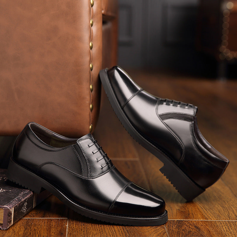 Zapatos de cuero profesionales de seguridad de tres secciones de ropa Formal de negocios para hombres