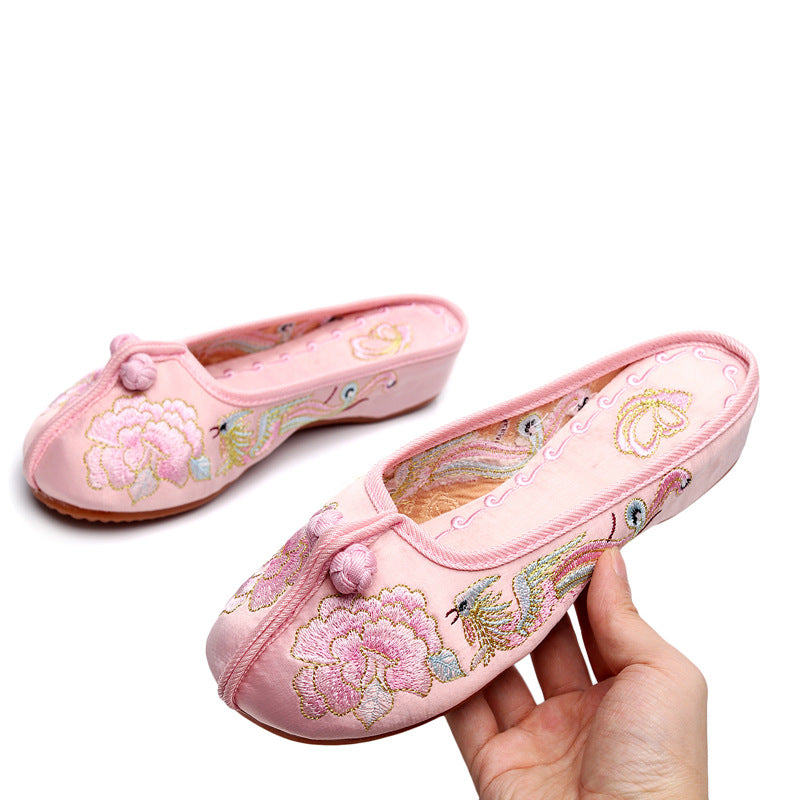 Women's Toe Embroidered Height Increasing Insole Ethnic Sandals