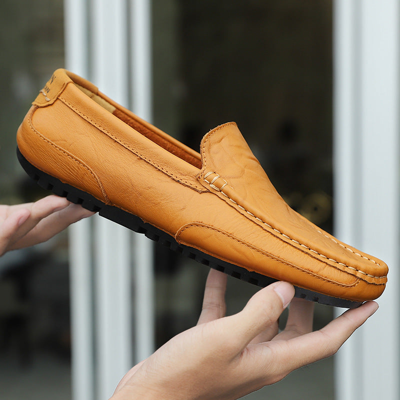 Nuevos zapatos de cuero de gran tamaño estilo coreano para hombres