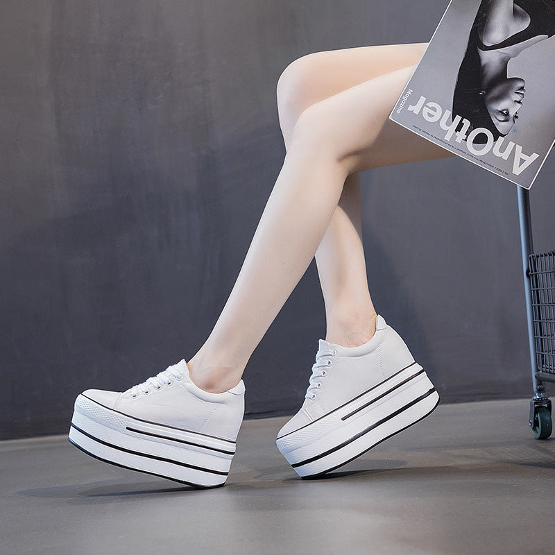 Zapatos casuales de moda suela gruesa Plantilla de plataforma de aumento de altura para mujer