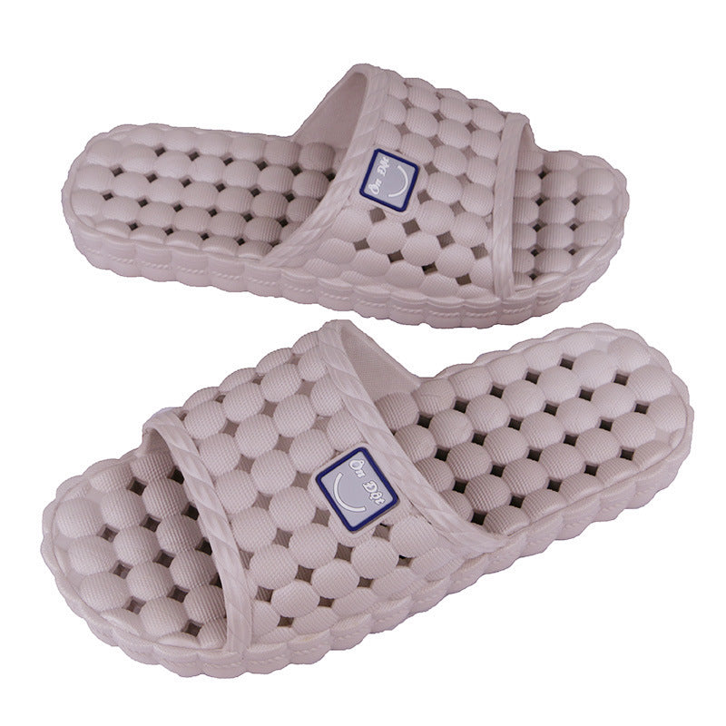 Men's Bathroom Vulnerability Couple Hollow Smiley Face Small Grape Particles Flip Flops