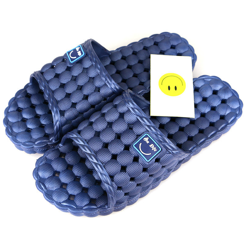 Men's Bathroom Vulnerability Couple Hollow Smiley Face Small Grape Particles Flip Flops