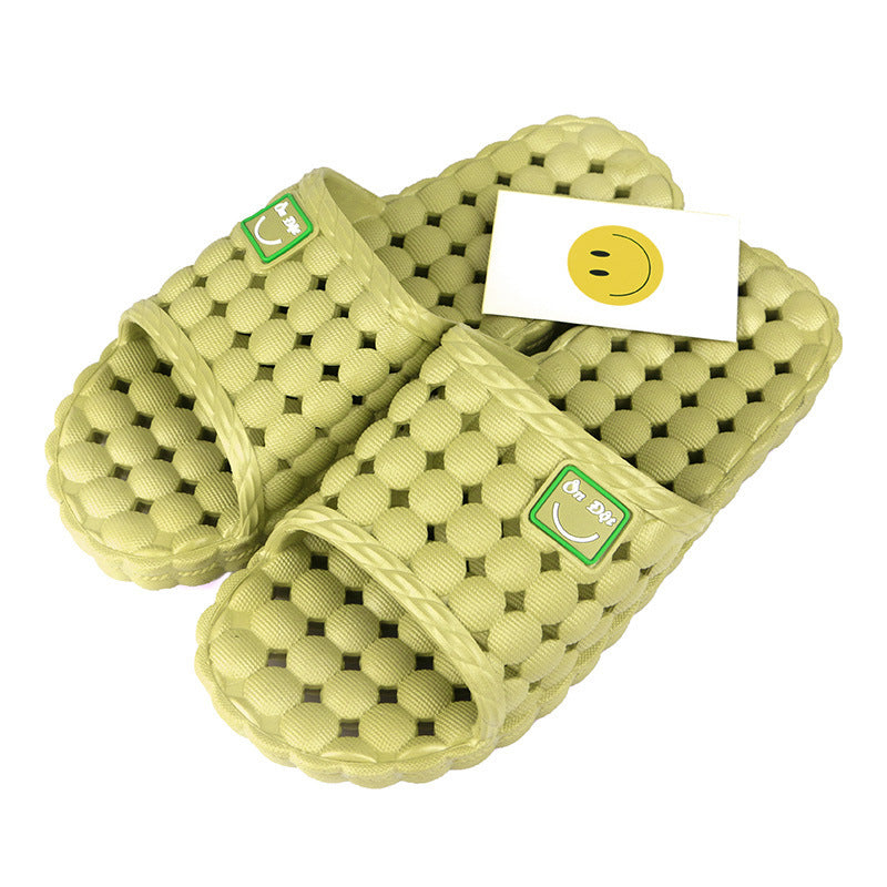 Men's Bathroom Vulnerability Couple Hollow Smiley Face Small Grape Particles Flip Flops