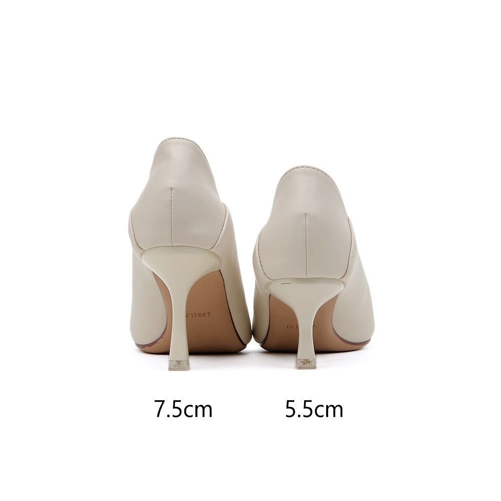 Women's Korean Style Pointed Toe Nude High Women's Shoes