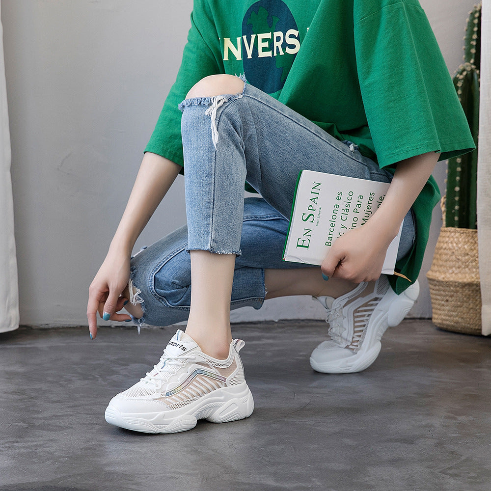 Zapatos informales versátiles de estilo coreano Plantilla de aumento de altura para mujer