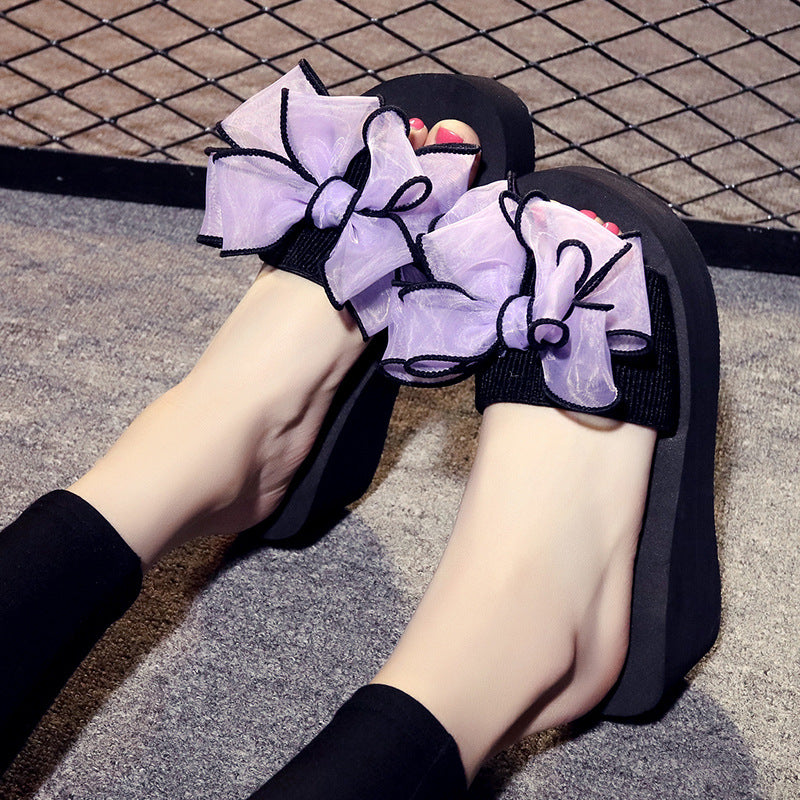 Damen-Schmetterlingsblumen-Strandplattform-Sandalen im koreanischen Stil