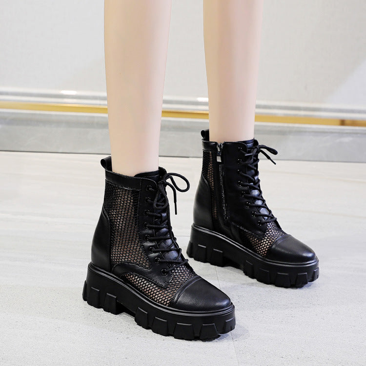 Women's Insole Horseshoe Mid-calf Korean Style Versatile Boots