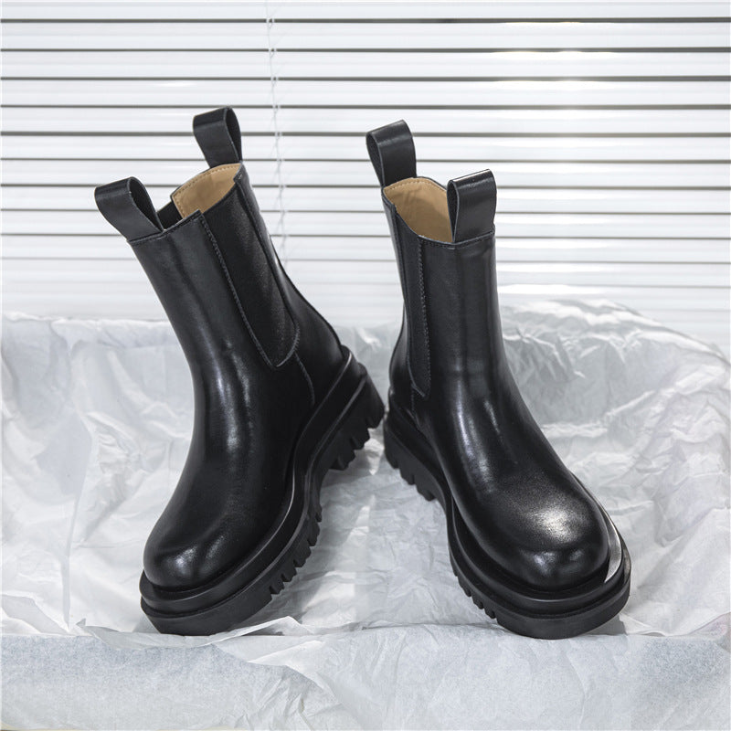 Women's Smoke Pipe Thick-soled Long Short Knight Boots