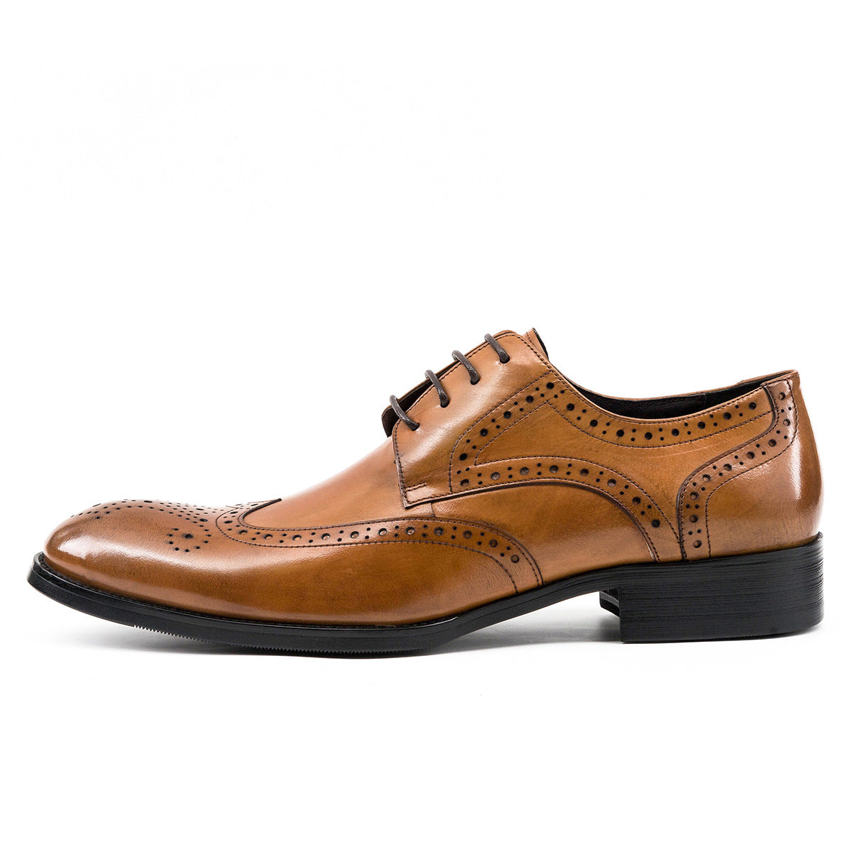 Classic Elegant Men's Brogue British Carved Leather Shoes
