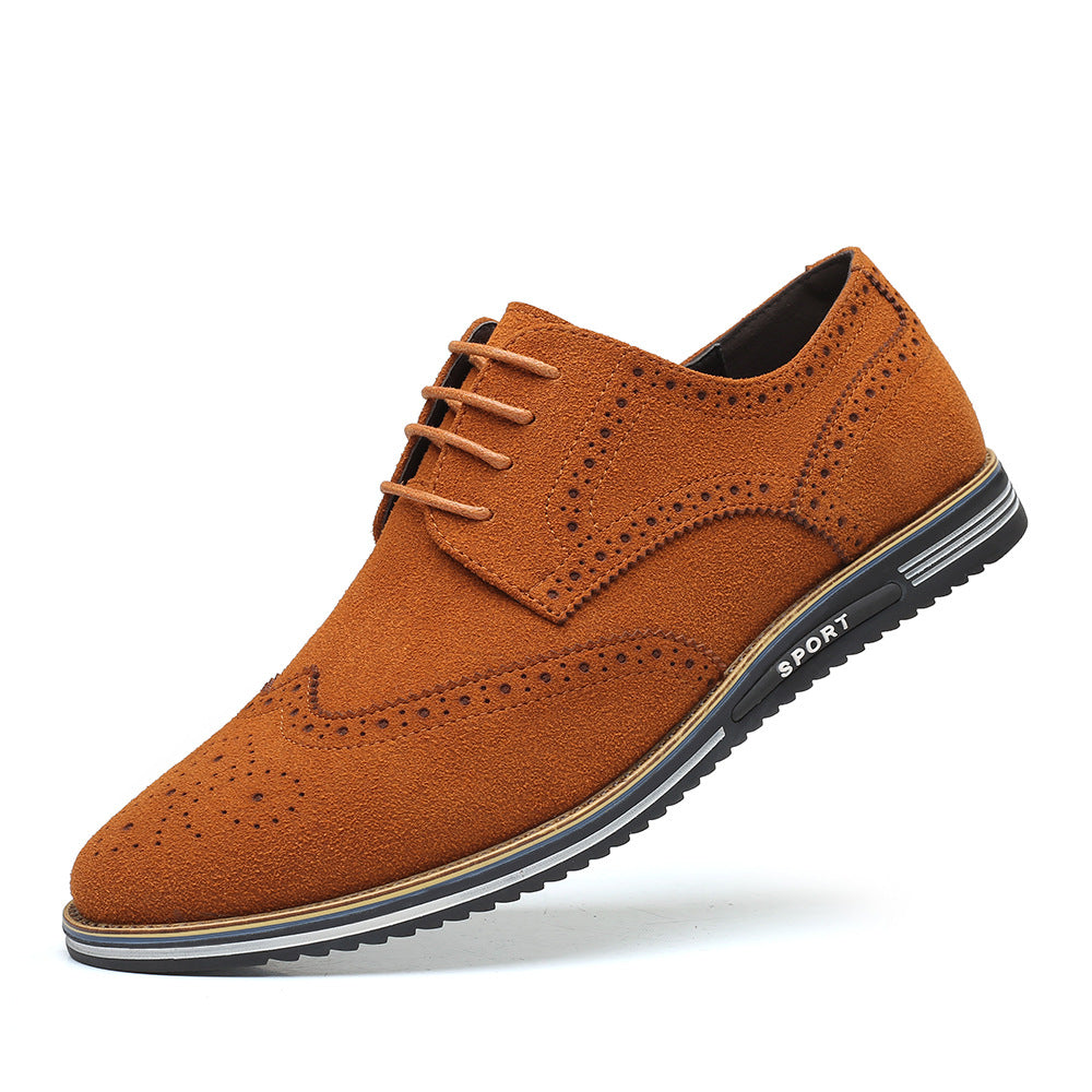 Men's Brogue Fashionable Plus Size Matte Suede Casual Shoes