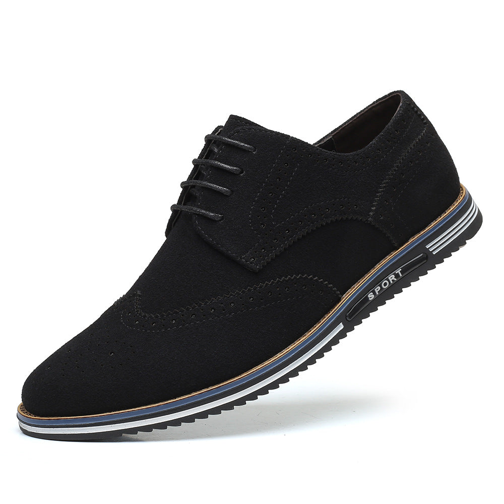 Men's Brogue Fashionable Plus Size Matte Suede Casual Shoes