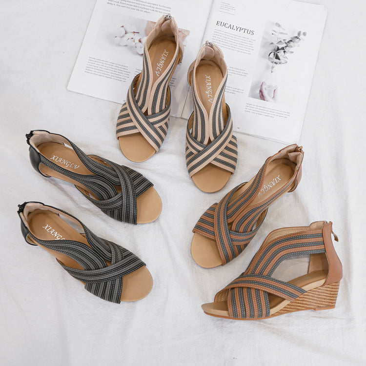Women's Wedge Summer Fashion Wear Peep Toe Sandals