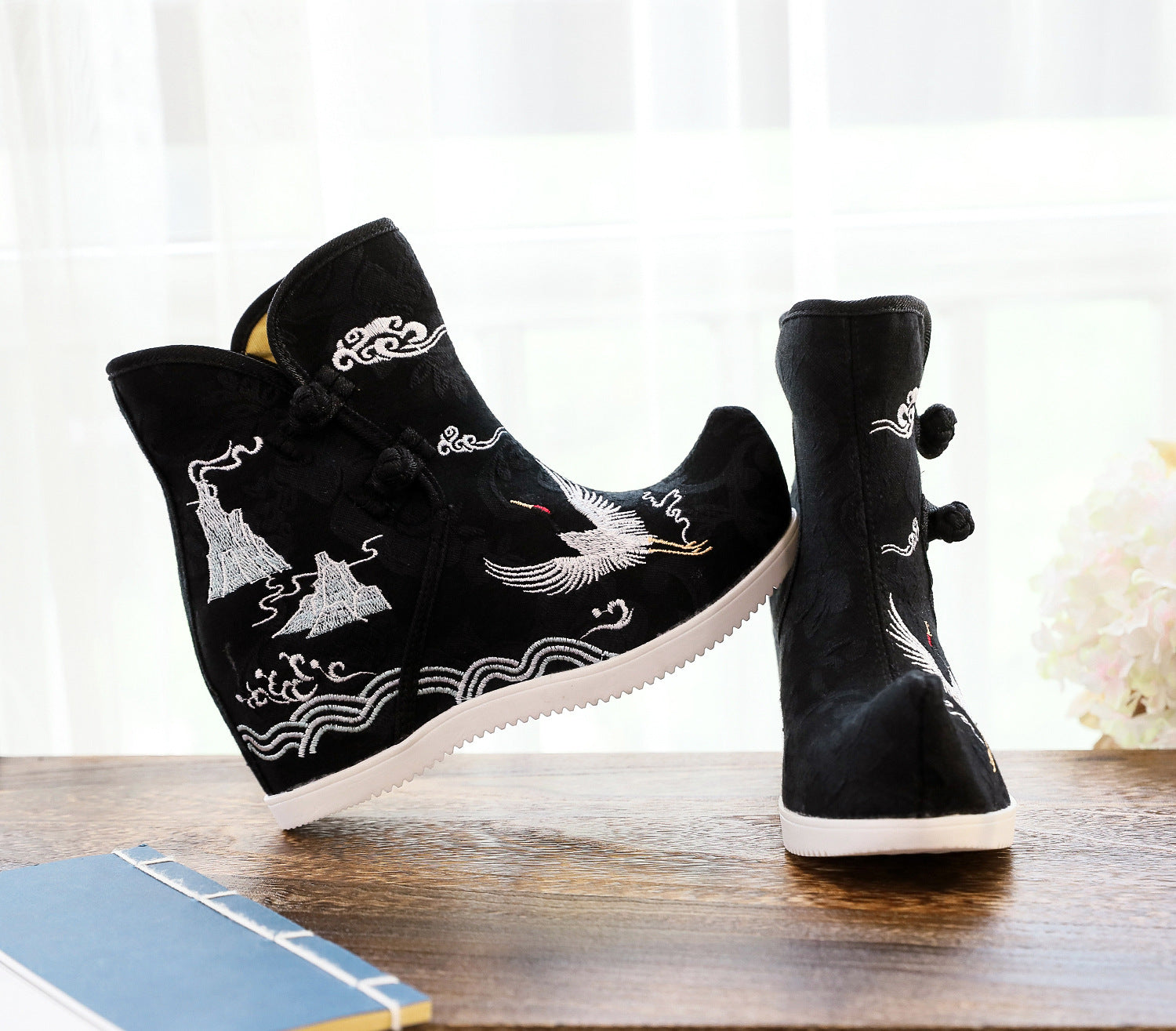 Han Chinese Clothing Broderie Bootie Ethnic Style Brodé Canvas Shoes