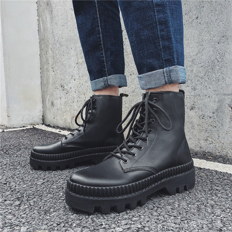 Men's British Style High-top Autumn Thick Boots