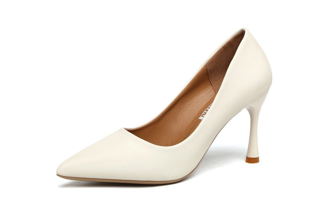 Women's Autumn Stiletto Slip-on Pointed Solid Color Women's Shoes