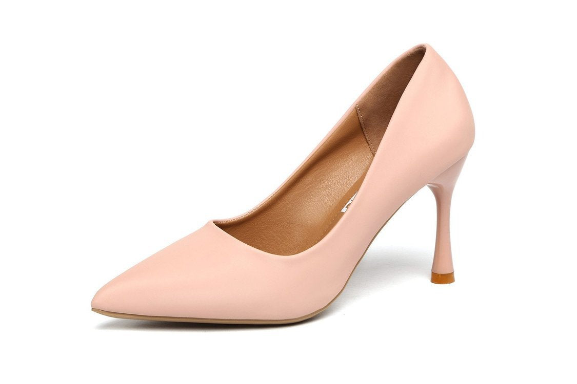 Women's Autumn Stiletto Slip-on Pointed Solid Color Women's Shoes