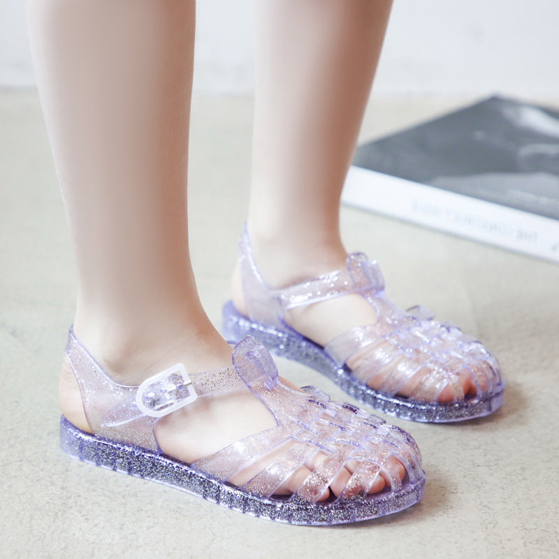 Children's Summer For Boys Crystal Korean Style Simple Plastic Jelly Sandals