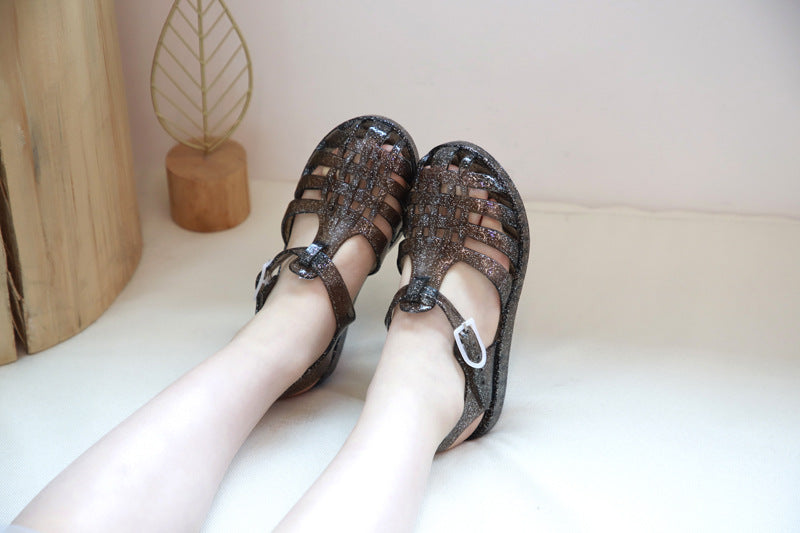 Children's Summer For Boys Crystal Korean Style Simple Plastic Jelly Sandals