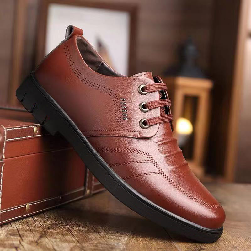 Men's Formal Wear Pointed Soft Surface Breathable Leather Shoes