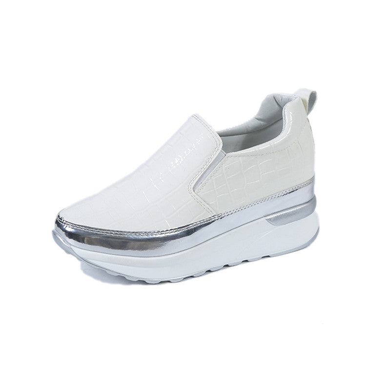 Damen Übergröße Slip-On-Freizeitschuhe mit dicker Sohle und Plateau