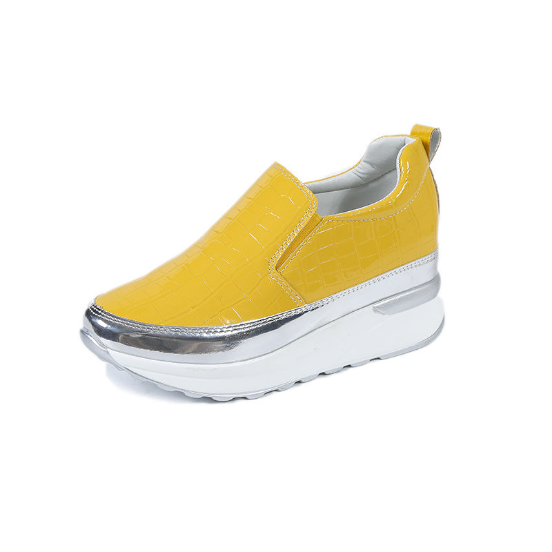 Damen Übergröße Slip-On-Freizeitschuhe mit dicker Sohle und Plateau