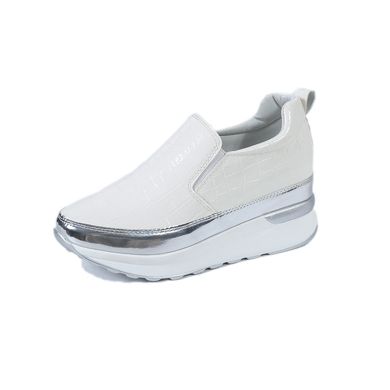 Damen Übergröße Slip-On-Freizeitschuhe mit dicker Sohle und Plateau