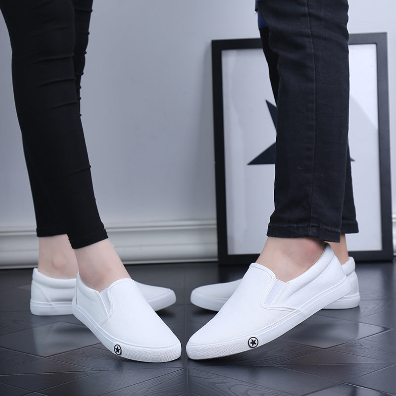 Women's & Men's Cloth Lazy Easy Wear Couple Slip-on Canvas Shoes