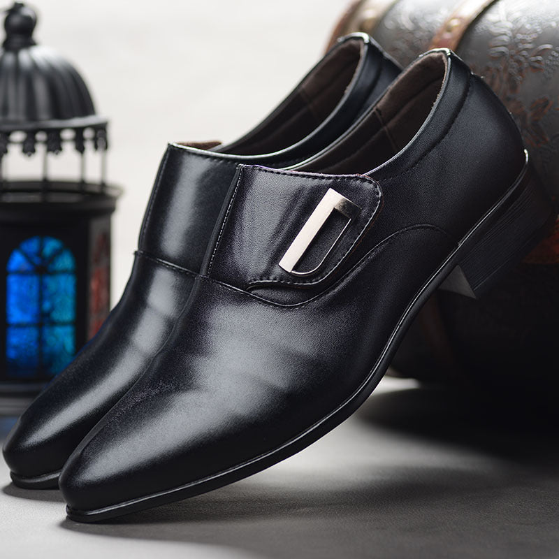 Zapatos de cuero de lazybones con punta Formal de negocios para hombres