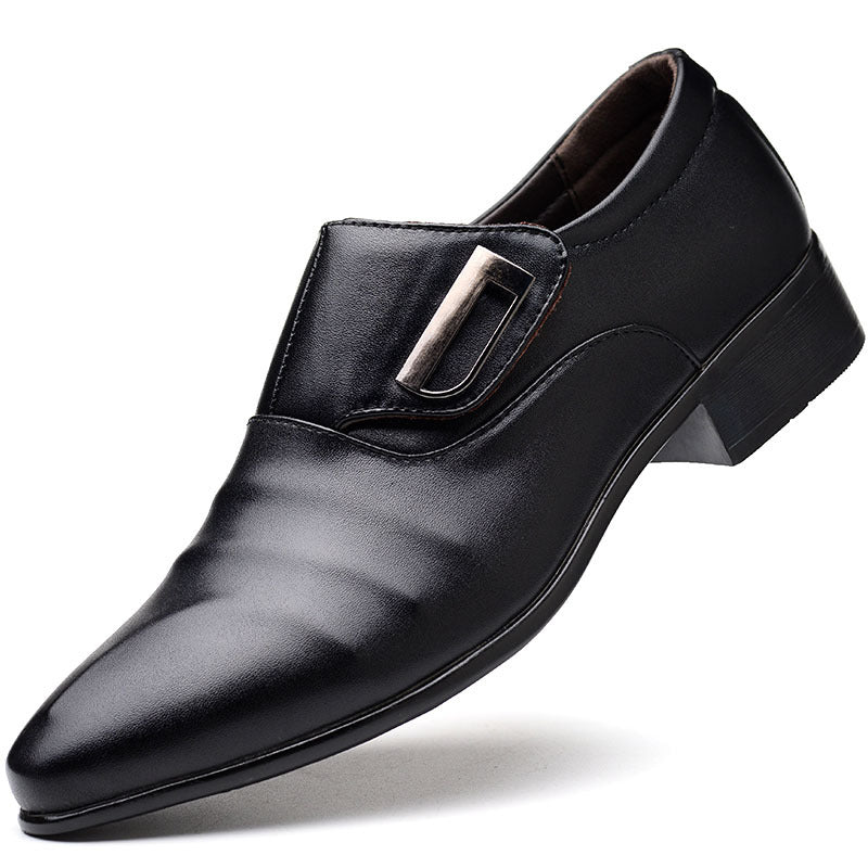 Men's Business Formal Pointed All-match Lazybones' Leather Shoes